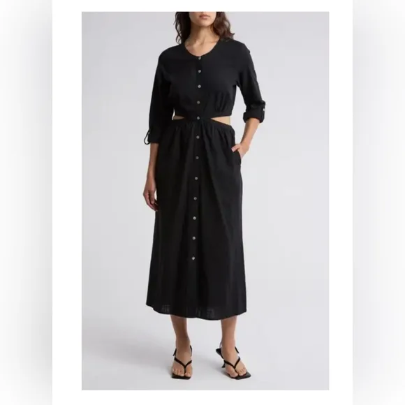 #133 Lovestitch Cotton Cutout Button Front dress NWT - Picture 1 of 1